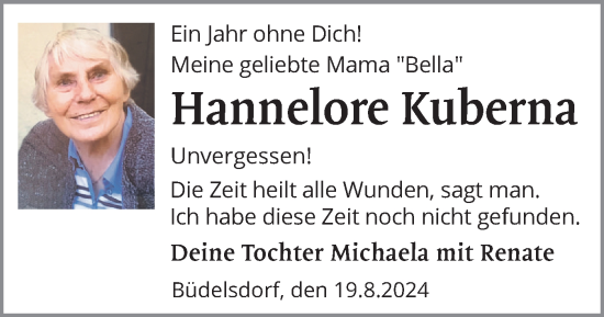 Traueranzeige von Hannelore Kuberna von Schleswig-Holsteinische Landeszeitung