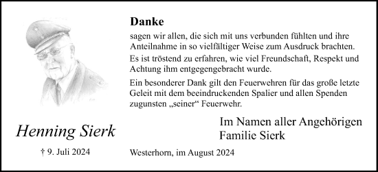 Traueranzeige von Henning Sierk von Region Steinburg-Elmshorn