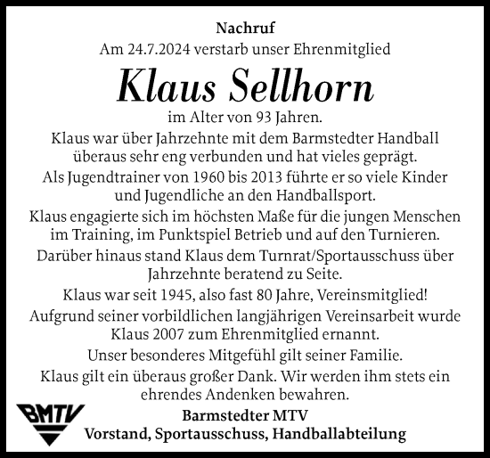 Traueranzeige von Klaus Seilhorn von Elmshorner Nachrichten, Barmstedter Zeitung