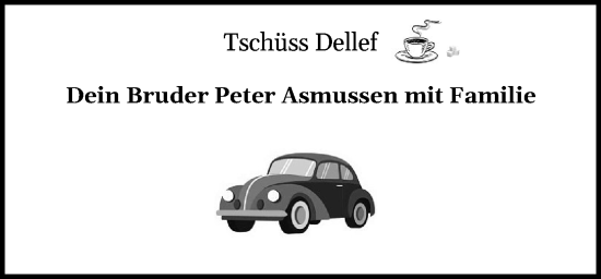 Traueranzeige von Dellef  von Flensburger Tageblatt