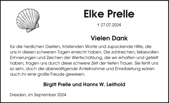 Traueranzeige von Elke Prelle von Sylter Rundschau