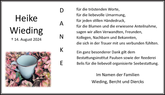 Traueranzeige von Heike Wieding von Stormaner Tageblatt