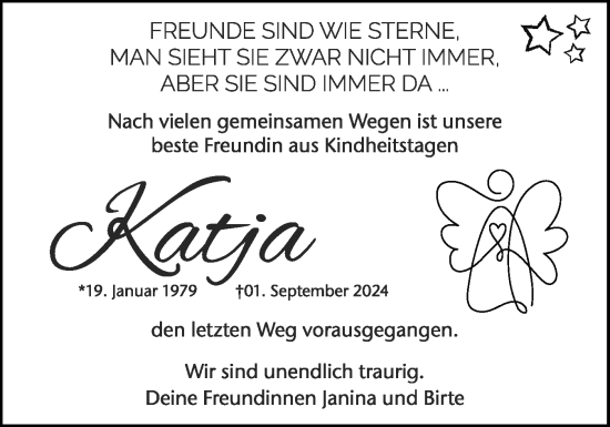 Traueranzeige von Katja  von Flensburger Tageblatt