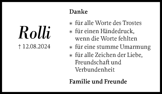 Traueranzeige von Rolli  von Der Insel-Bote