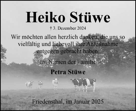 Traueranzeige von Heiko Stüwe von Eckernförder Zeitung, Hallo Eckernförde