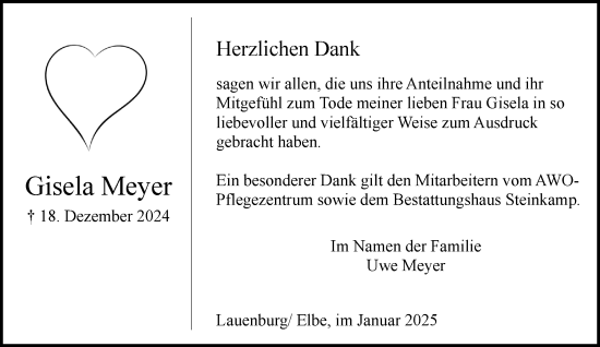 Traueranzeige von Gisela Meyer von Wochenend Anzeiger
