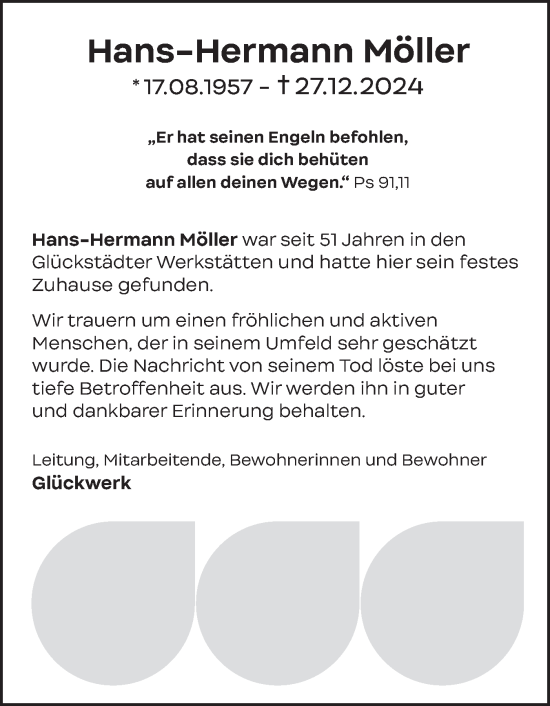 Traueranzeige von Hans-Hermann Möller von Norddeutsche Rundschau, Wilstersche Zeitung, Glückstädter Fortuna