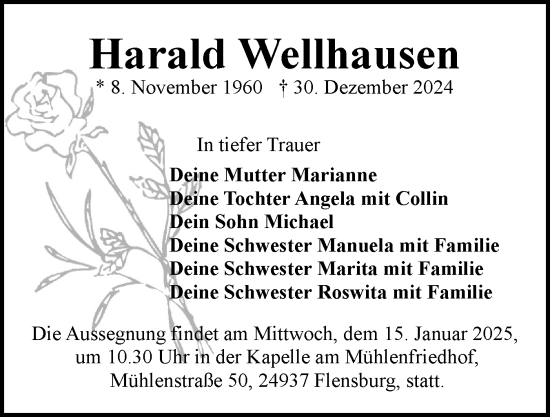 Traueranzeige von Harald Wellhausen von Die WochenSchau Gesamtausgabe