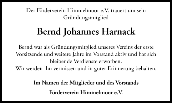 Traueranzeige von Bernd Johannes Harnack von Umschau