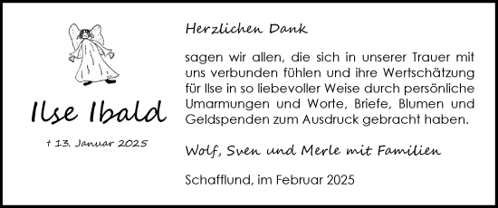 Traueranzeige von Ilse Ibold von Flensburger Tageblatt