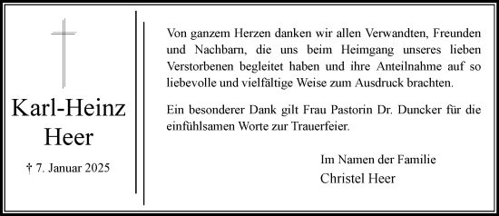 Traueranzeige von Karl-Heinz Heer von MARKT Bad Oldesloe/Reinfeld und Stormarner Tageblatt