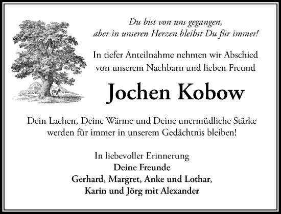 Traueranzeige von Jochen Kobow von Umschau