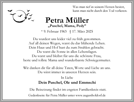 Traueranzeige von Petra Müller von Umschau