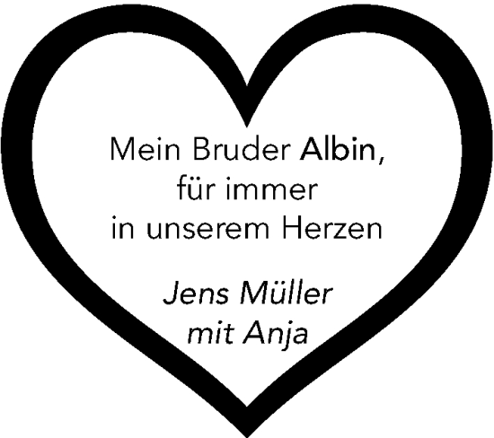 Traueranzeige von Albin  von MARKT Ratzeburg/Mölln