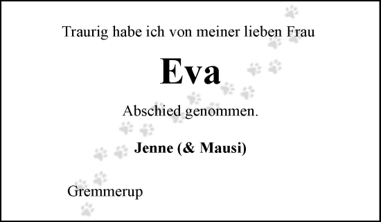 Traueranzeige von Eva  von Flensburger Tageblatt