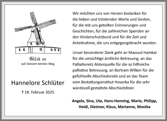 Traueranzeige von Hannelore Schlüter von Umschau
