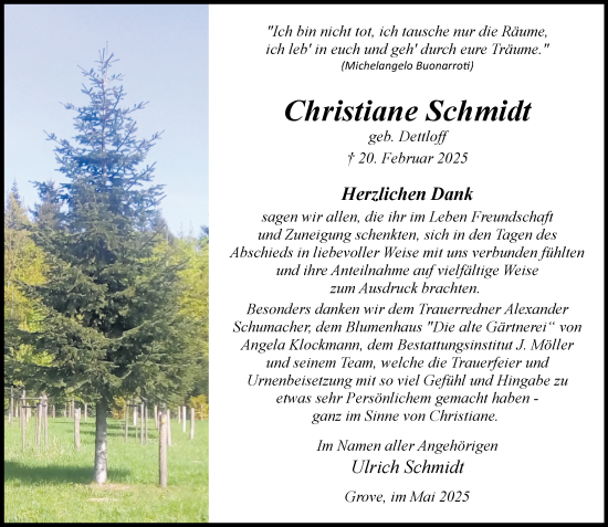 Traueranzeige von Christiane Schmidt von Wochenend Anzeiger