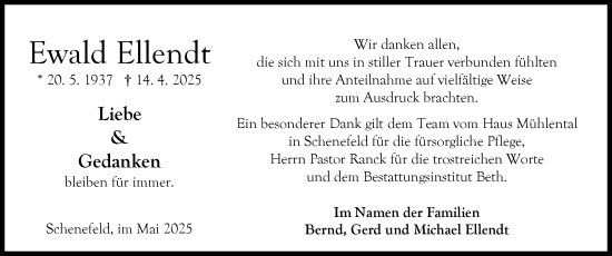Traueranzeige von Ewald Ellendt von Norddeutsche Rundschau, Wilstersche Zeitung, Glückstädter Fortuna