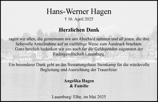Traueranzeige von Hans-Werner Hagen von Wochenend Anzeiger