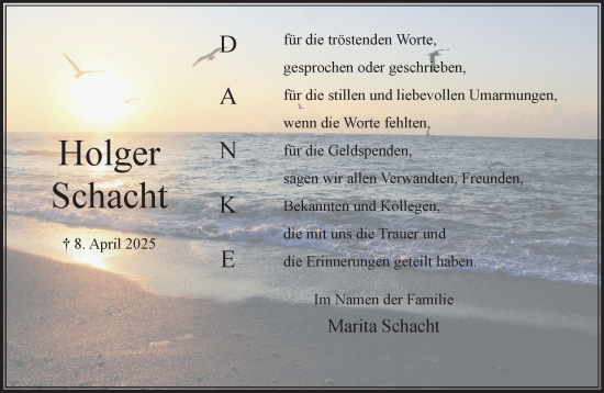 Traueranzeige von Holger Schacht von MARKT Bad Oldesloe/Reinfeld und Stormarner Tageblatt