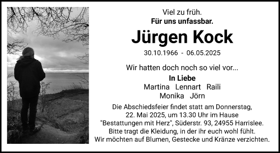 Traueranzeige von Jürgen Kock von Eckernförder Zeitung, Hallo Eckernförde