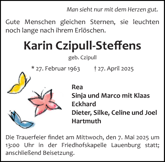 Traueranzeige von Karin Czipull-Steffens von Wochenend Anzeiger