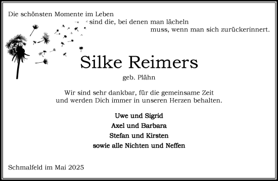 Traueranzeige von Silke Reimers von Umschau
