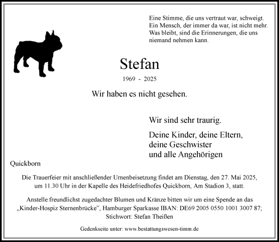 Traueranzeige von Stefan  von Umschau