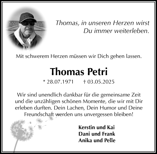 Traueranzeige von Thomas Petri von Umschau