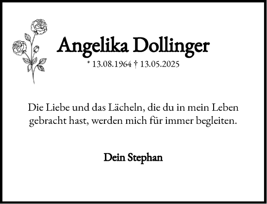 Traueranzeige von Angelika Dollinger von Heimatspiegel