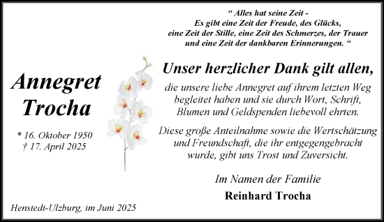 Traueranzeige von Annegret Trocha von Umschau