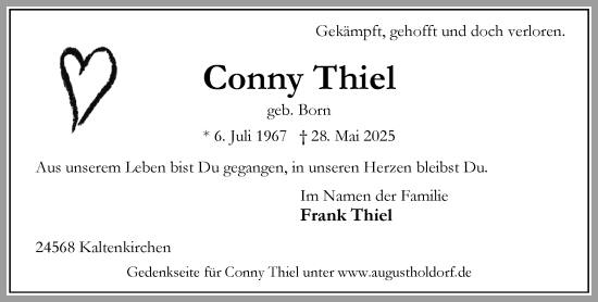 Traueranzeige von Conny Thiel von Umschau