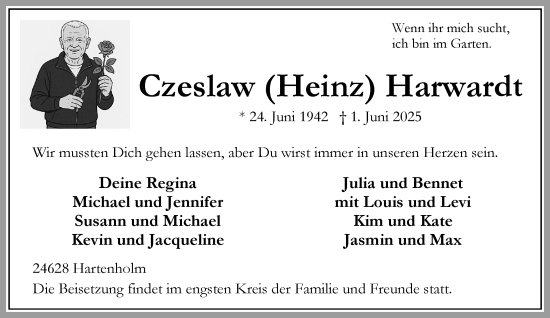 Traueranzeige von Czeslaw Harwardt von Umschau