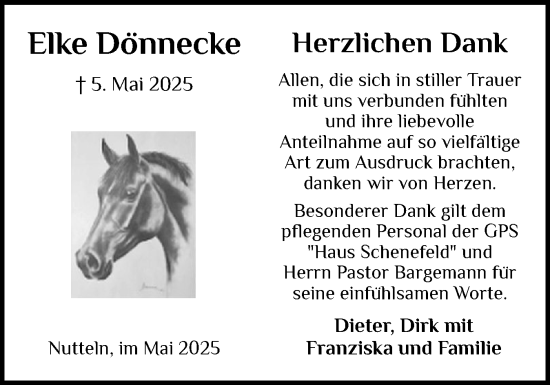 Traueranzeige von Elke Dönnecke von Norddeutsche Rundschau, Wilstersche Zeitung, Glückstädter Fortuna