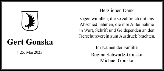 Traueranzeige von Gert Gonska von MARKT Bad Oldesloe/Reinfeld und Stormarner Tageblatt
