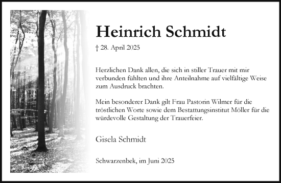 Traueranzeige von Heinrich Schmidt von Wochenend Anzeiger