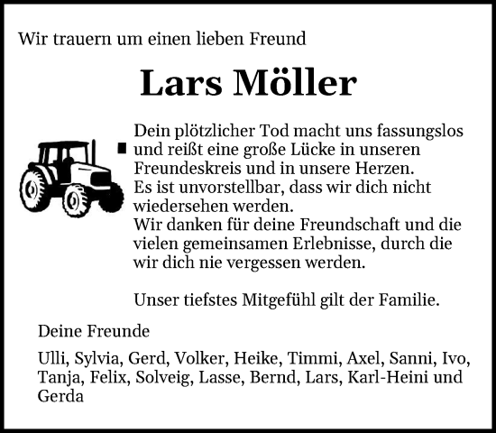 Traueranzeige von Lars Möller von Umschau