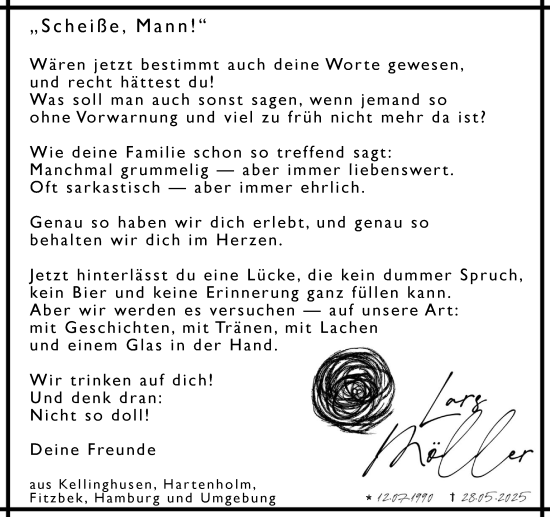 Traueranzeige von Lars Möller von Umschau