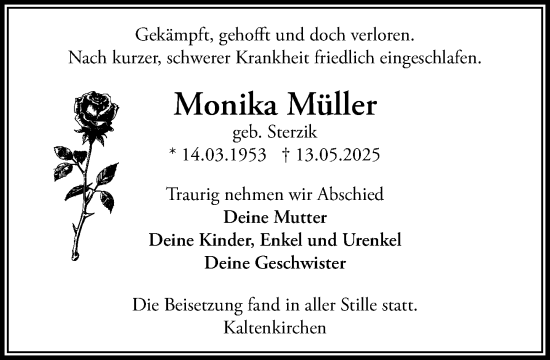 Traueranzeige von Monika Müller von Umschau