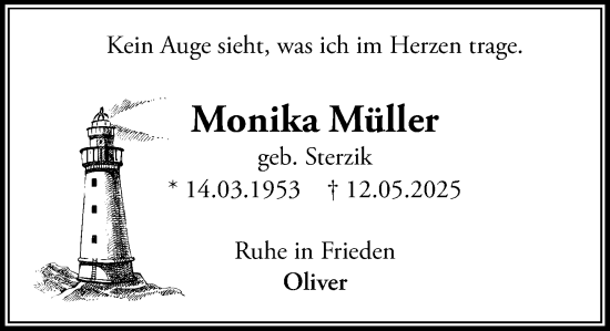 Traueranzeige von Monika Müller von Umschau