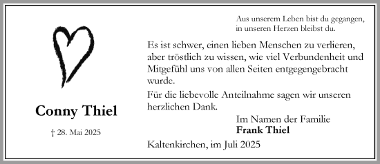 Traueranzeige von Conny Thiel von Umschau