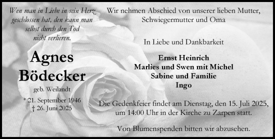 Traueranzeige von Ingo Bödecker von MARKT Bad Oldesloe/Reinfeld und Stormarner Tageblatt