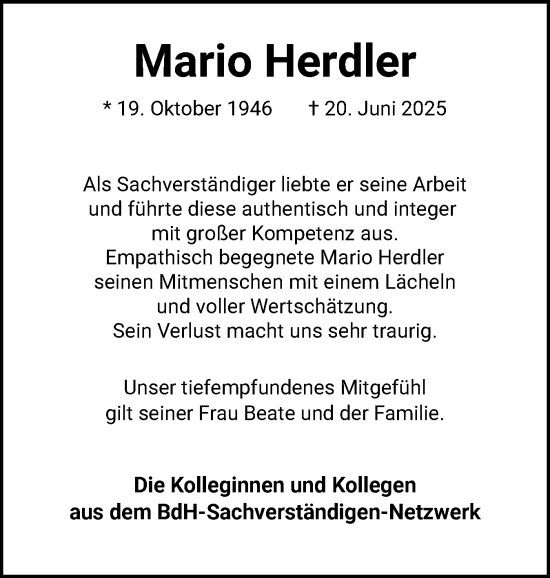 Traueranzeige von Mario Herdler von Uetersener Nachrichten, Der tip am Wochenende