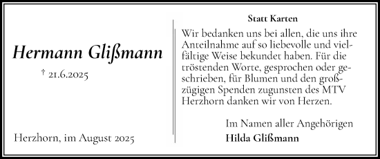 Traueranzeige von Hermann Glißmann von Norddeutsche Rundschau, Wilstersche Zeitung, Glückstädter Fortuna