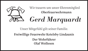 Traueranzeige von Gerd Marquardt von Schlei-Bote