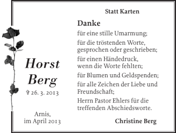 Traueranzeige von Horst  von Schlei-Bote