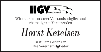 Traueranzeige von Horst Ketelsen von Husumer Nachrichten