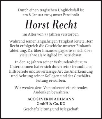 Traueranzeige von Horst  von Landeszeitung