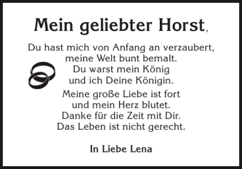 Traueranzeige von Horst  von Flensburger Tageblatt
