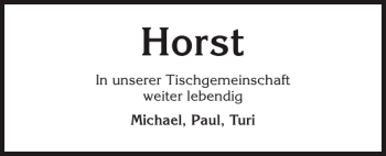 Traueranzeige von Horst  von Flensburger Tageblatt